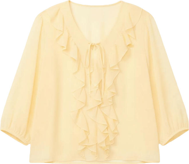 Plus Size Ruffle Detail V-Neck Top