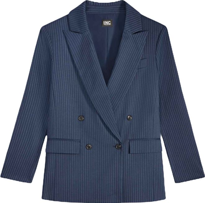 Women's Double-Breasted Pinstripe Blazer, Macy's Exclusive