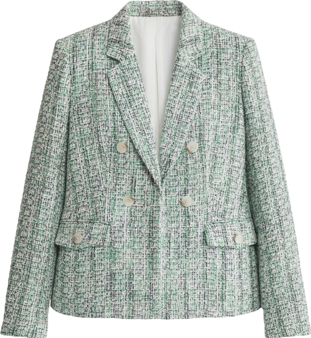 Women's Faux Double Breasted Tweed Jacket