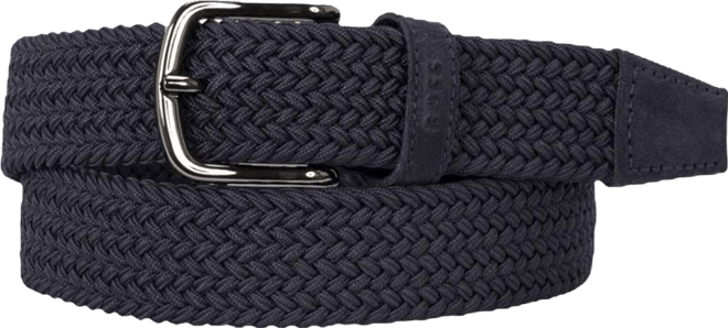 Men's Woven Gun Metal Evening Belt