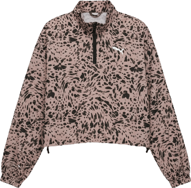 Women's Ess Graphic Animal Relaxed Woven Half-Zip Jacket