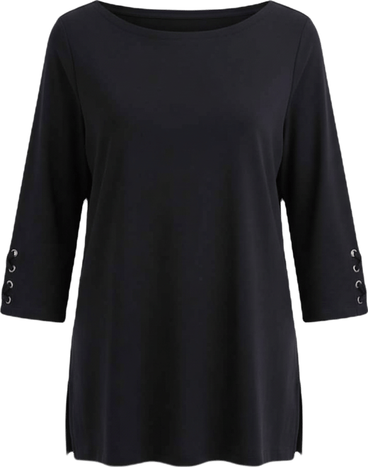 Women's Printed Lace-Up-Sleeve Tunic, Macy's Exclusive