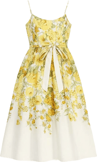 Premier Amour Womens Midi Scoop Neck Sleeveless Floral Fit + Flare Dress,  Color: White Yellow - JCPenney