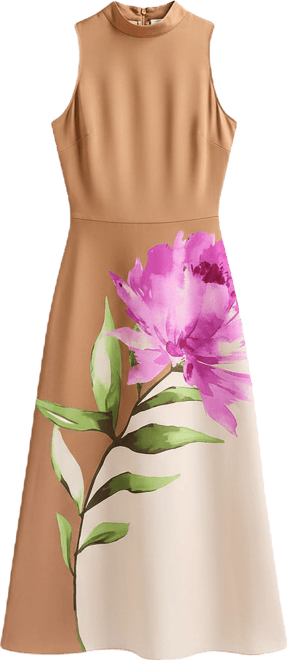 Worthington Womens High Neck Sleeveless Floral Fit + Flare Dress - JCPenney