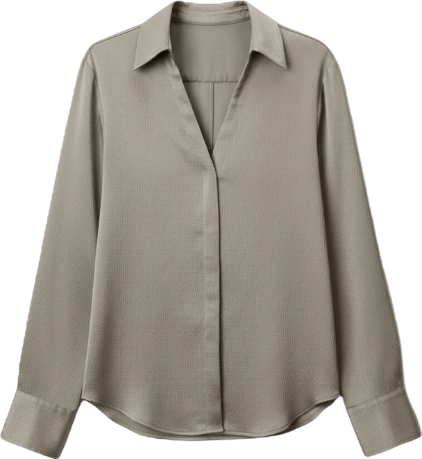 Women's Hammered Fitted Collared Shirt