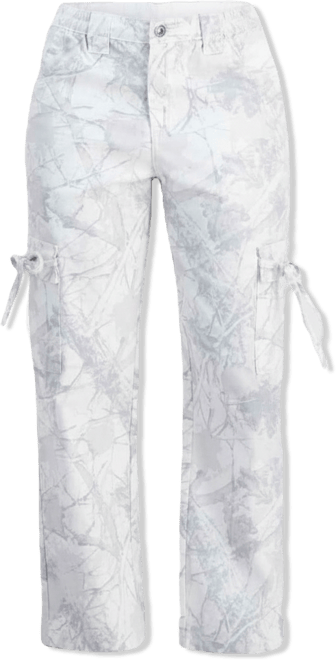 Juniors' Tree Camo Printed Twill Cargo Pants
