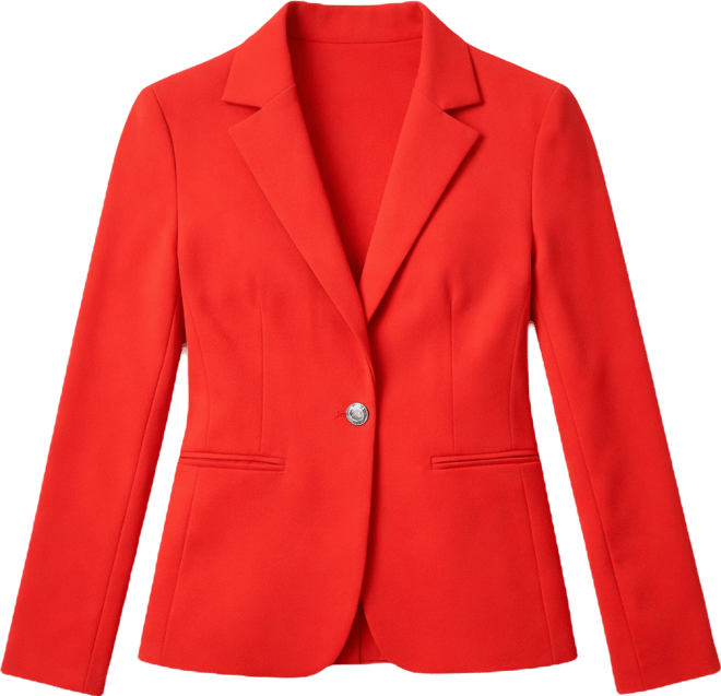 Women's Single-Button Blazer in Vibrant Red