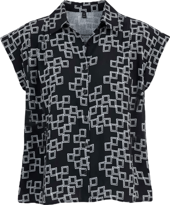 Women's Printed Point Collar Shirt