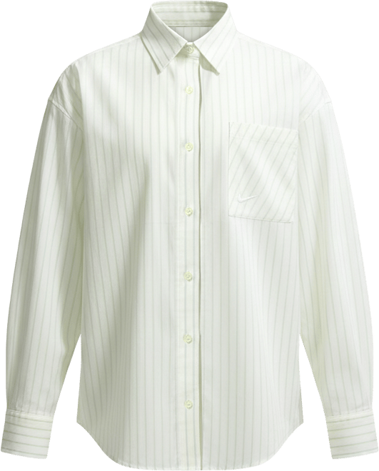 Nike Sportswear Chill Poplin Women's Oversized Woven Long-Sleeve Striped Top