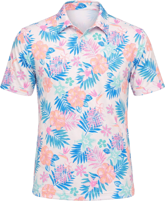Men's The Tropic Like Its Hot Textured Performance Polo Shirt