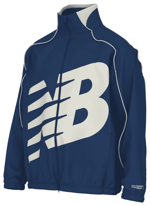 new balance フード付きジャケット M ホワイト/ネイビー New Balance Basketball Oversized Print Woven Jacket - Men's | Foot
