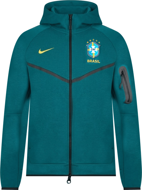 Men's Nike Brazil Soccer Tech Fleece Windrunner Full-Zip Hoodie