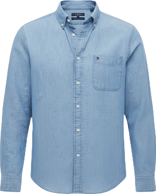Men's Regular-Fit Chambray Pocket Shirt