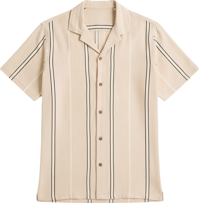 Men's Striped Spread Collar Shirt