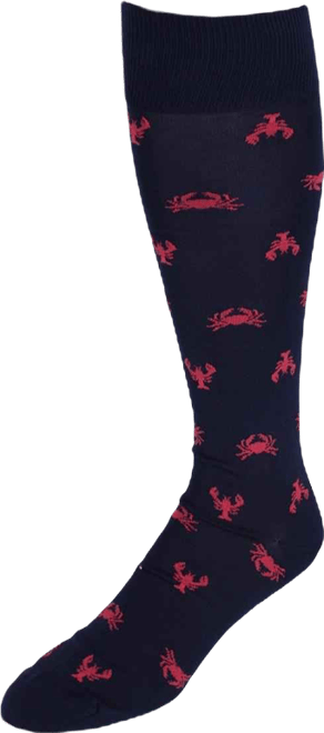 Men's Sea Life Ahoy Over The Calf Pima Cotton Novelty Dress Socks (1 Pair)