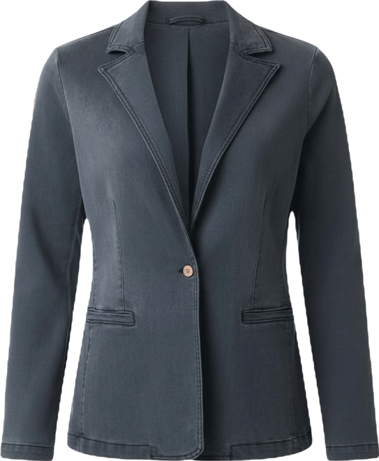 Women's Denim One-Button Blazer