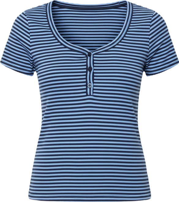Women's Kady Striped Henley T Shirt