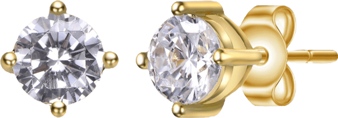 Sterling Silver Solitaire Stud Earrings