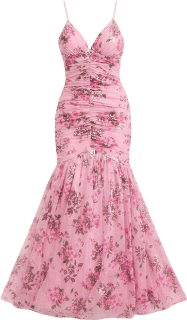 Juniors' Smocked Sequinned Gown