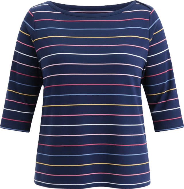 Plus Size Cotton Boat-Neck Top, Macy's Exclusive