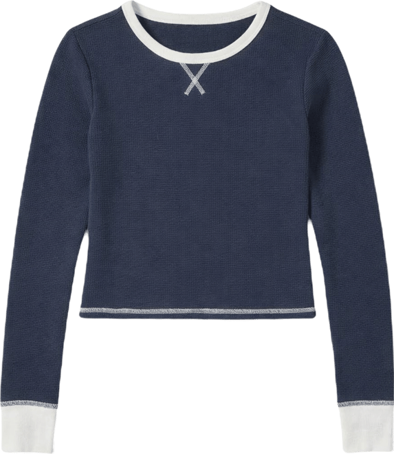 Women's Rora Contrast Long Sleeve Waffle Top