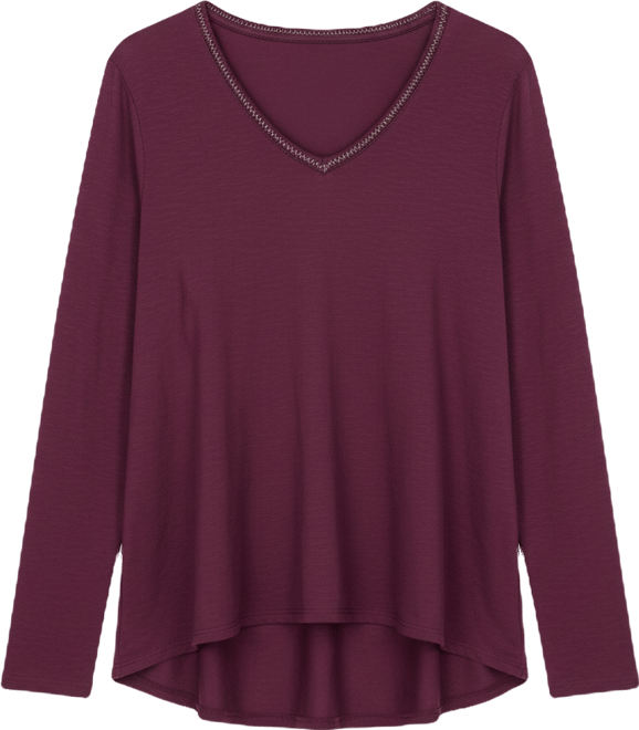 Women's Metallic Thread V-Neck Tee