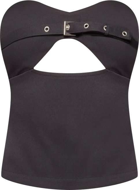 Womens Jazi Cutout Grommet Belt Strapless Top