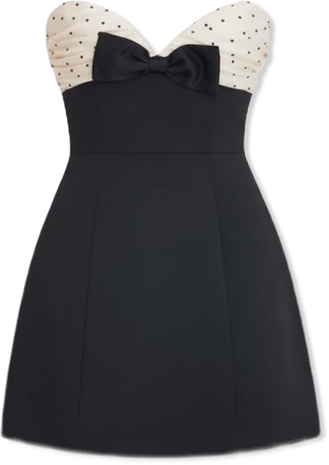 Women's Polka Dot Sweetheart Mini Dress