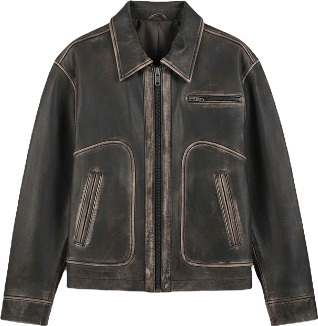 Women's Vintage Blouson Lamb Leather Jacket