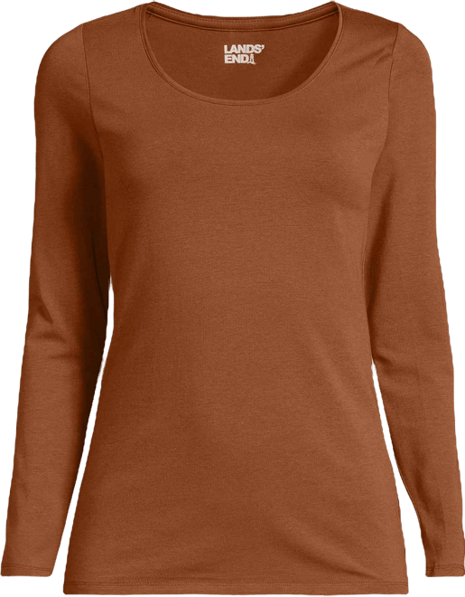 Women's Lightweight Jersey Skimming Long Sleeve Scoop Neck T-shirt