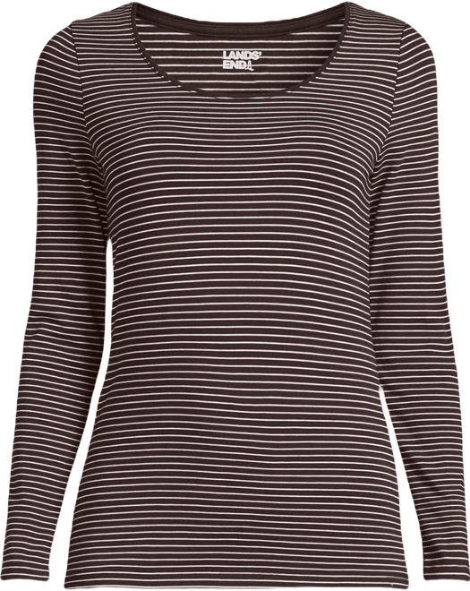 Women's Lightweight Jersey Skimming Long Sleeve Scoop Neck T-shirt