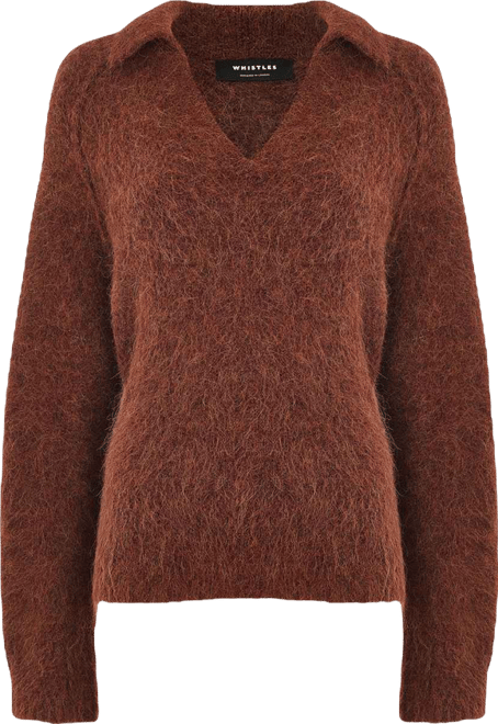 Women's Alpaca Collar Neck Knit Sweater