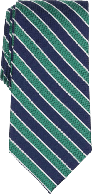 B by  Men's Classic Textured Bold Stripe Pattern Tie