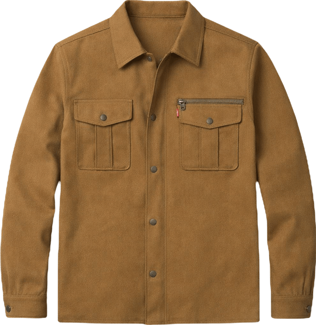 Men's Front Zipper Shirt Jacket