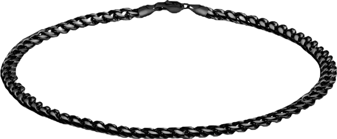 Men's Stainless Steel Black Plated Curb Chain Bracelet