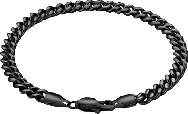 Men's Stainless Steel Black Plated Curb Chain Bracelet