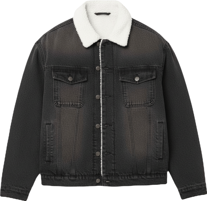 Men's Sherpa Boxy Denim Jacket