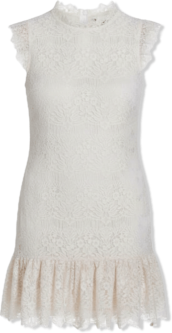 BCBG Women's Floral Lace Ruffle Hem Shift Dress - Macy's