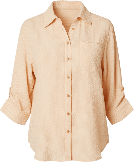 Women's Bubble Hem Collar Shirt