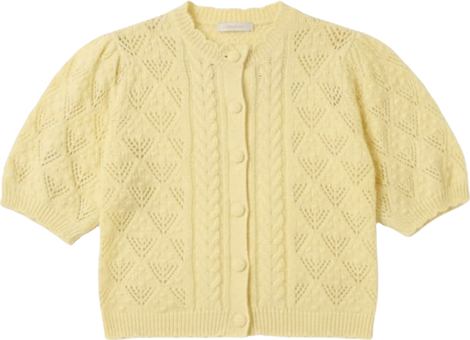 Women's Pauline Pointelle Short-Sleeve Cardigan