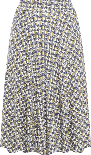 Women's Geometric Elastic Waist Pocket A-Line Midi Skirt