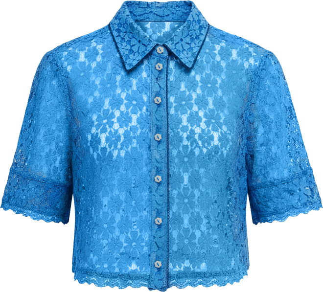 Women's Mannie Lace Button Down Collared Top
