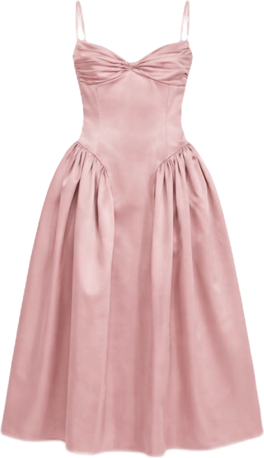 Miss Circle Women's Tullia Dusty Rose Satin Ruched Midi Dress - Macy's