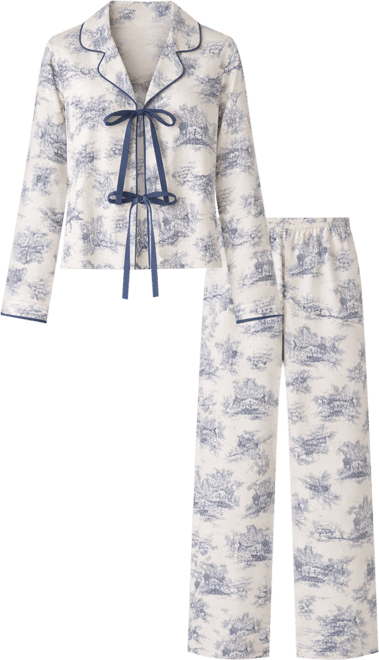 Women's Printed Button-Up Pajama Set