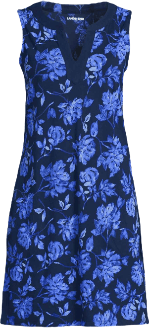 Women's Tall Cotton Jersey Notch Neck Dress