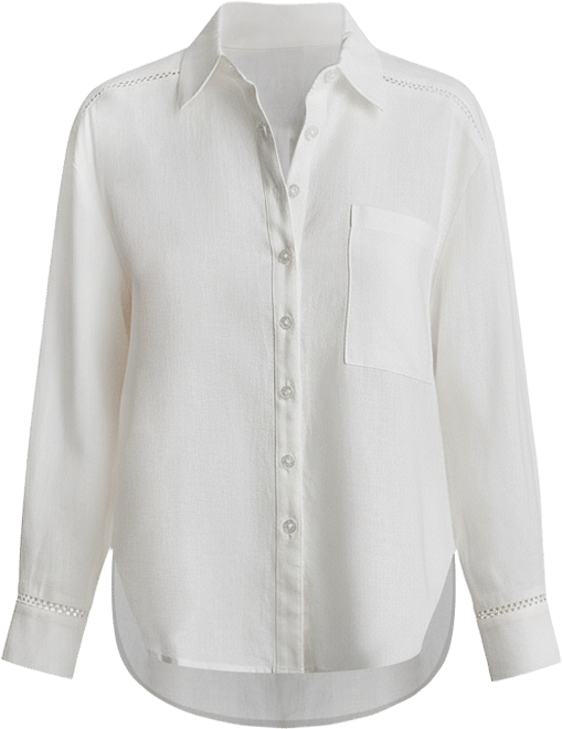 Petite Long-Sleeve Button Front Shirt