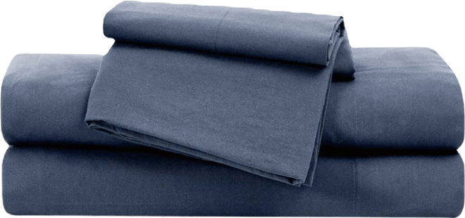 Vintage Washed 140-Thread Count Cotton 4-Pc. Sheet Set, Queen