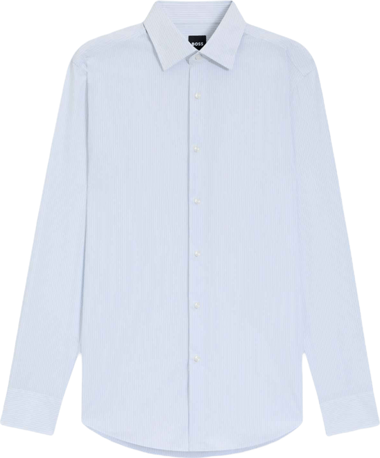 Boss by  Men's Striped Performance-Stretch Slim-Fit Dress Shirt