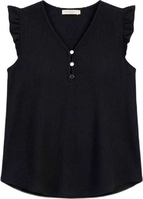 Petite V-Neck Ruffle-Trim Top