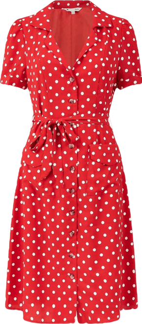 Women's Retro Shirt Polka Dot Dress